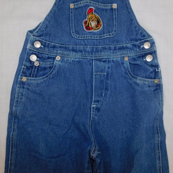 Mightymac Sports NHL Ottawa Senators Logo Toddler 3X Denim Overalls - Picture 3 of 8